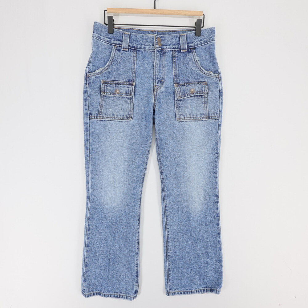 Levis Middy Outback Bootcut Jeans Womens 29 Blue Utility Pockets Light Wash